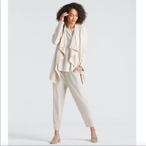 Eileen Fisher Woman 3X Cream & Grey Speckled Cardigan Sweater